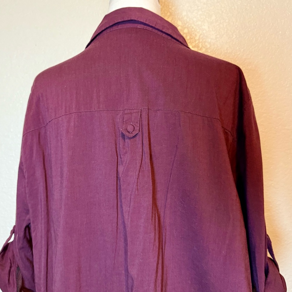 Torrid Cotton Blend Split Neck Button Up Blouse G… - image 8